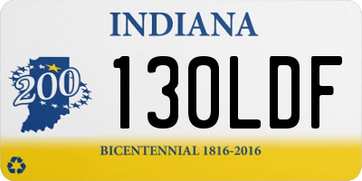 IN license plate 130LDF
