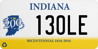 IN license plate 130LE
