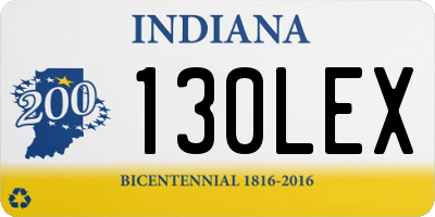 IN license plate 130LEX