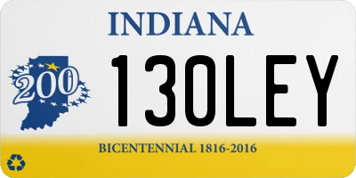 IN license plate 130LEY