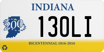 IN license plate 130LI