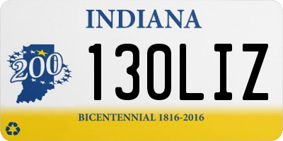 IN license plate 130LIZ