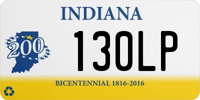 IN license plate 130LP