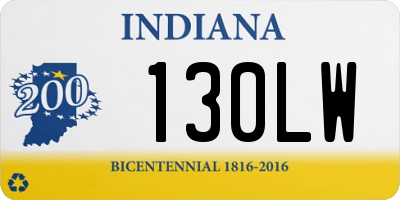 IN license plate 130LW