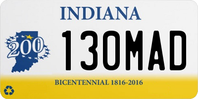 IN license plate 130MAD