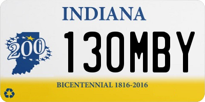 IN license plate 130MBY