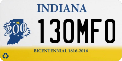 IN license plate 130MFO