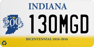IN license plate 130MGD
