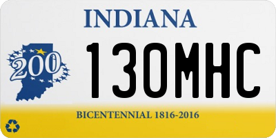 IN license plate 130MHC