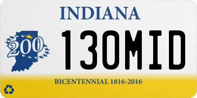 IN license plate 130MID