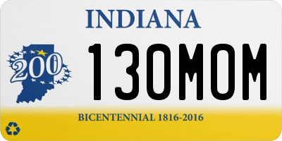 IN license plate 130MOM