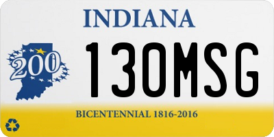 IN license plate 130MSG