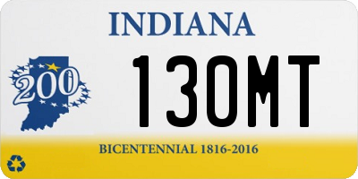 IN license plate 130MT