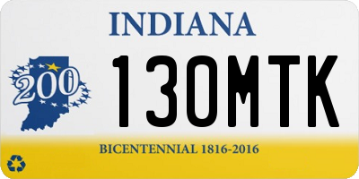 IN license plate 130MTK