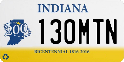 IN license plate 130MTN