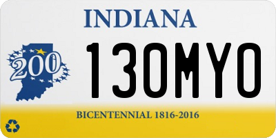 IN license plate 130MYO