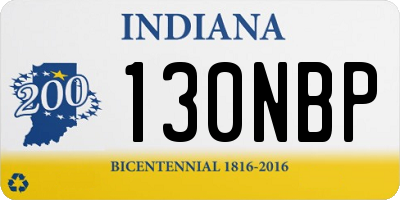 IN license plate 130NBP