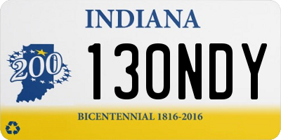 IN license plate 130NDY