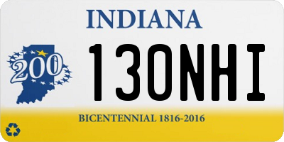 IN license plate 130NHI