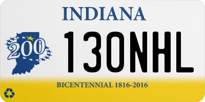IN license plate 130NHL