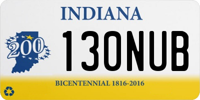 IN license plate 130NUB