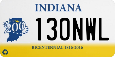 IN license plate 130NWL
