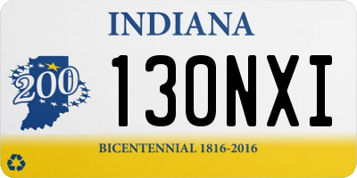 IN license plate 130NXI