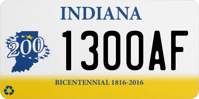 IN license plate 130OAF
