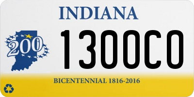 IN license plate 130OCO