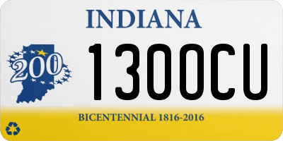 IN license plate 130OCU