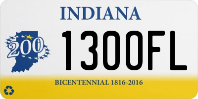 IN license plate 130OFL