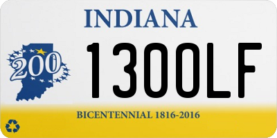IN license plate 130OLF