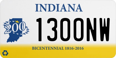 IN license plate 130ONW