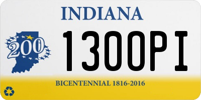 IN license plate 130OPI