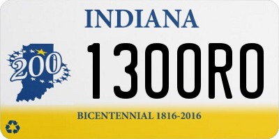 IN license plate 130ORO