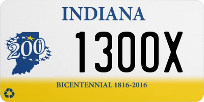 IN license plate 130OX