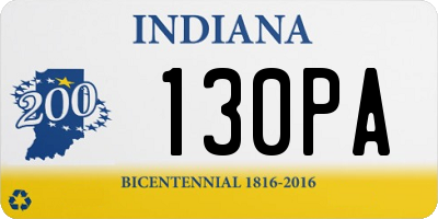 IN license plate 130PA
