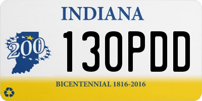 IN license plate 130PDD