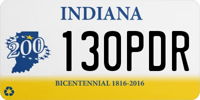 IN license plate 130PDR