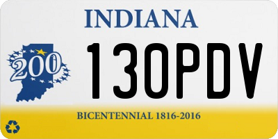 IN license plate 130PDV