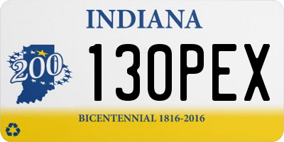 IN license plate 130PEX