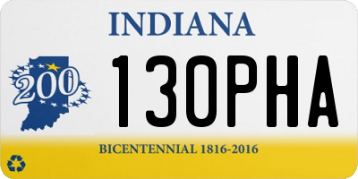 IN license plate 130PHA