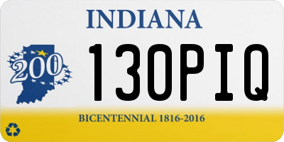 IN license plate 130PIQ
