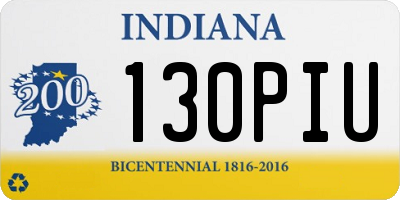 IN license plate 130PIU