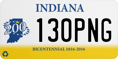 IN license plate 130PNG