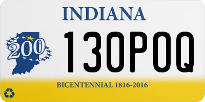 IN license plate 130POQ