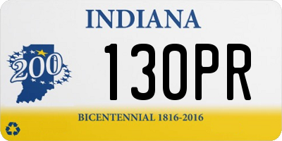 IN license plate 130PR