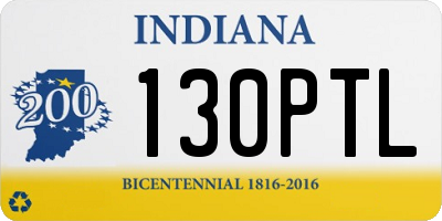 IN license plate 130PTL