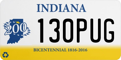 IN license plate 130PUG