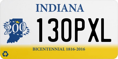 IN license plate 130PXL